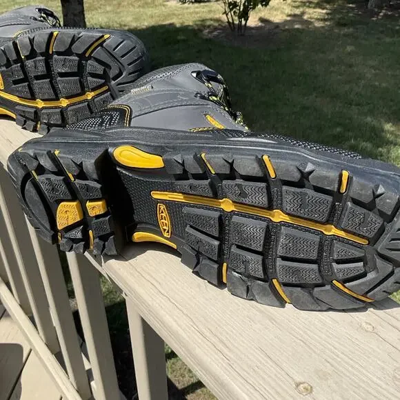 KEEN Utility Work Boots Men 12 Steel Toe Waterproof Gray Yellow EH ASTM USA made